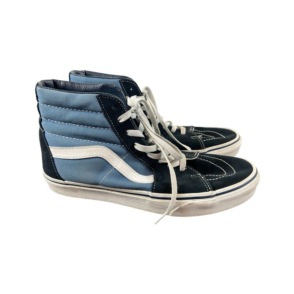 Vans Sk8-Hi Black Blue High Top Sneakers Mens 9.5 Womens 11 Skater Shoes